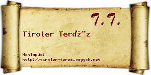 Tiroler Teréz névjegykártya